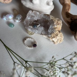 Bague eau douce et tourmaline